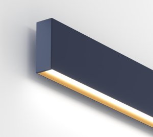Continuous Wall-Mounted Linear LED Fixture with Regressed Optics and Anodized Trim