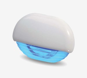 Marine LED Courtesy Light with White Plastic Cap for Steps, Stairs, and Storage Areas