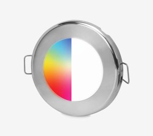 Recessed Marine RGB and White LED Downlight with Wireless Control for Deck and Cabin Lighting