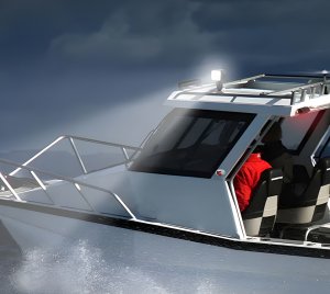 Cabin Controlled Marine LED Searchlight for Navigation, Emergency, and Search Operations