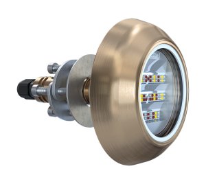 Thru-Hull Underwater LED Boat Light with Multizone DMX Bridge and Remote Control Options