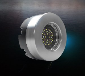 Compact RGBW Underwater LED Marine Light with Aluminum or Stainless Steel Flange