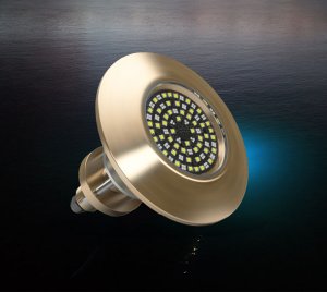 Interchangeable Thru-Hull LED Underwater Light for Transom, Side, or Bottom Hull Installations