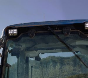 Amber/White LED Work Light with Directional Signal for Mining Trucks, Excavators, and Heavy Machinery