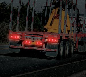 Heated 4-Inch Round LED Tail Lights for Snow and Ice Conditions on Heavy-Duty Trucks