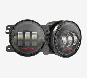 Street-Legal, Anti-Flicker LED Fog Lights for Jeep JK with Hydro-Dipped Carbon Fiber Styling