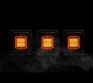 Square LED Tail Light with Smoked Lens for 24V Vehicles