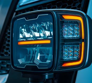 Heated Lens Snow Plow LED Driving Light with High and Low Beam and Amber Position Lighting