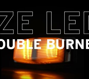 Amber and White Duo Position Light with Integrated Strobe Function for Commercial Vehicles