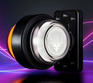 LED Position Light with Dark Lens and Hidden-When-Off Custom Branding Feature