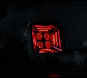 High-Performance LED Work Light with Red Position Light and Stone Chip Protection for Rugged Environments