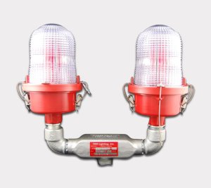 Double Head Red LED Warning Light for Aviation Obstacle Lighting on Permanent Structures
