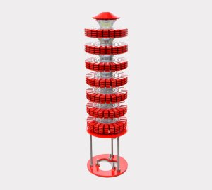 Red and White LED Aircraft Warning Light with Flash and Steady Modes