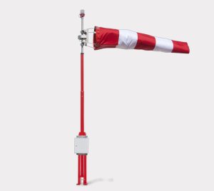High-Visibility LED-Illuminated Heliport Windsock with ICAO Type B Obstruction Light