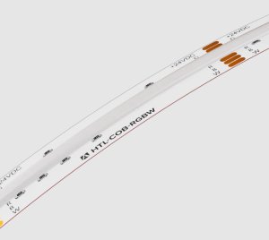 High Output COB LED Tape Light with Dynamic RGB+Warm White Color Mixing via DMX or Secondary Controllers