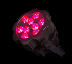 6-in-1 RGBWA+UV LED Wall Wash PAR Fixture with 9 LEDs for Stage and Architectural Lighting