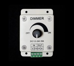 12/24V LED Dimmer Switch with Rotary Knob for Flicker-Free Camera-Safe Lighting Control