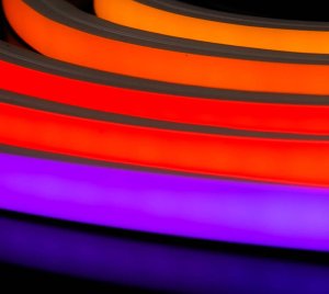 Flexible Vertical Bend RGB LED Neon Strip with Color Chasing Effects and Pixel Control