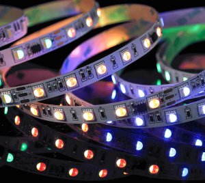 DMX Compatible RGB + 3000K LED Strip Light with Individually Controllable Nodes for Architectural and Stage Lighting