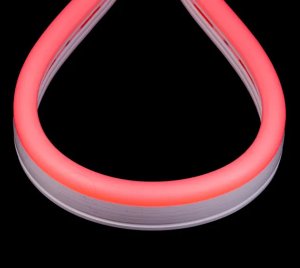 Flexible Red LED Neon Strip Light with Single-End Power and UV-Resistant Silicone Housing
