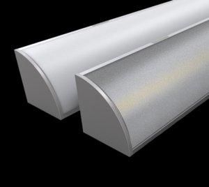 LED Aluminum Channel for Corner and Angled Installations with Frosted or Milky Lens Options