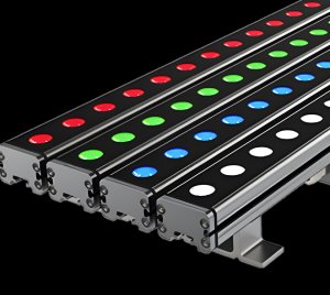 RGBW Exterior Linear LED Fixture with Onboard Driver for Wall Washing and Grazing