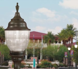 Victorian-Style Acorn Post-Top LED Street Light with Decorative Urn Finial for Municipal Streetscapes