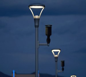 Modern Post Top LED Luminaire with Smart Controls for Dark Sky Compliant Outdoor Lighting