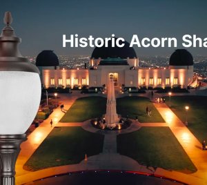 Smart Decorative Acorn Post Top LED Street Light with Cameras, Audio Sensors, and Emergency Beacon Features
