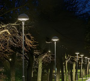 Architectural Post-Top Outdoor Light with Smart Controls, DALI 2 Dimming, and Zhaga Interface
