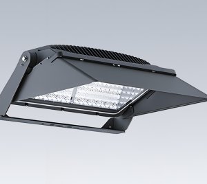 High-Power LED Asymmetric Floodlight with Ultra-Low Glare and Obtrusive Light Control for Sports and Area Lighting