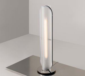 Modern Curvilinear LED Floor Lamp with Prismatic Diffuser and Foot Dimmer Switch for Contemporary Living Rooms