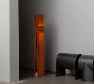 Industrial-Style Steel Floor Lamp with Contemporary Architectural Influence