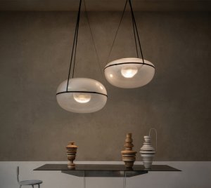 Modern Pendant Light with Sculptural Dual Shade Design for Residential, Hospitality, and Retail Environments