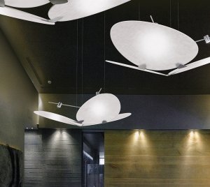 Sculptural Nature-Inspired Chandelier with Moth-Like Frosted Acrylic Wings and Integrated LED Lighting Core