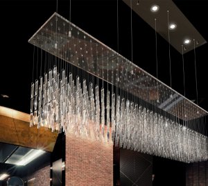 High-End Chandelier Light with Floating Crystals for Hotel Lobbies, Restaurants, and Exclusive Residential Interiors