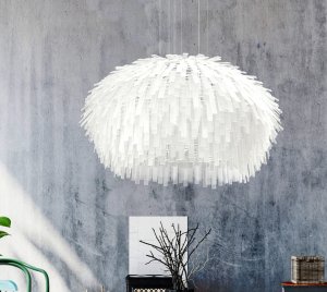Decorative Chandelier Light with Playful Acrylic Strands and Integrated LED Glow for Residential or Commercial Interiors