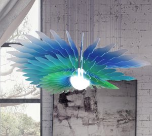 Sculptural Pendant Light with Artistic Acrylic Blade Arrangement for Contemporary Interiors