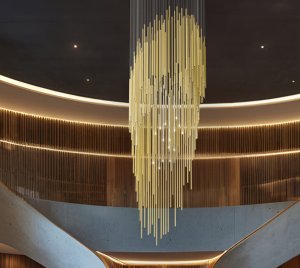 Modern Chandelier Light with Vertical Tube Arrangement, LED Sparkle, and Dramatic Sculptural Form