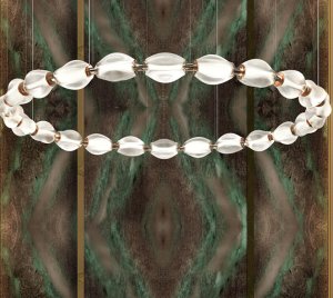 Hollywood-Inspired Chandelier Light with Jewel-Like Glass Diffuser