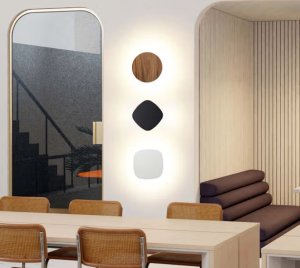ADA Compliant LED Wall Sconce with Sustainably Harvested Solid Wood Shade and Soft Diffused Halo of Light