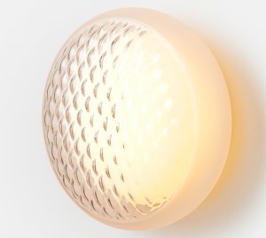 Waterproof Dimmable Wall Sconce with Prismatic Diamond-Textured Globe for Indoor and Outdoor Use