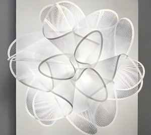 Handcrafted Decorative LED Wall Light with Tutù-Inspired Sculptural Design