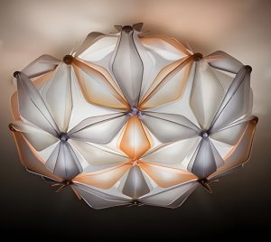 Designer Artistic Ceiling Light with Flower of Life Inspiration, Vivacious Color Options, and Dimmable LED Lighting