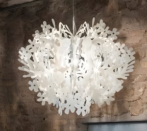 Decorative Pendant Light with Floral-Inspired Design and Luminous Reflective Petals