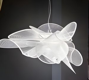 Decorative Pendant Light Inspired by Ballerina Twirls with Handcrafted Cristalflex Design and Integrated LED