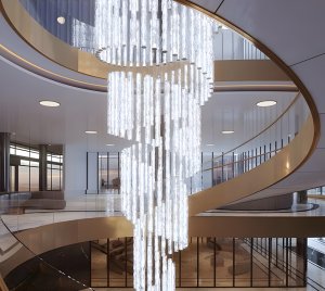 Decorative Chandelier Light with Horizontal and Vertical Suspension Options for Custom Architectural Installations