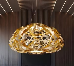 Luxury Chandelier Light with Quantum Entanglement Inspired Design and Dimmable LED Filament Bulbs