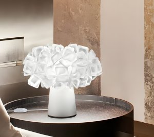 Bedside Table Lamp with Sculptural Design and Natural Light Diffusion for Elegant Interiors