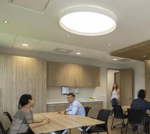 Surface Mount Edge-Lit LED Ceiling Light with 0-10V Dimming, PoE Integration, and EcoSystem Driver